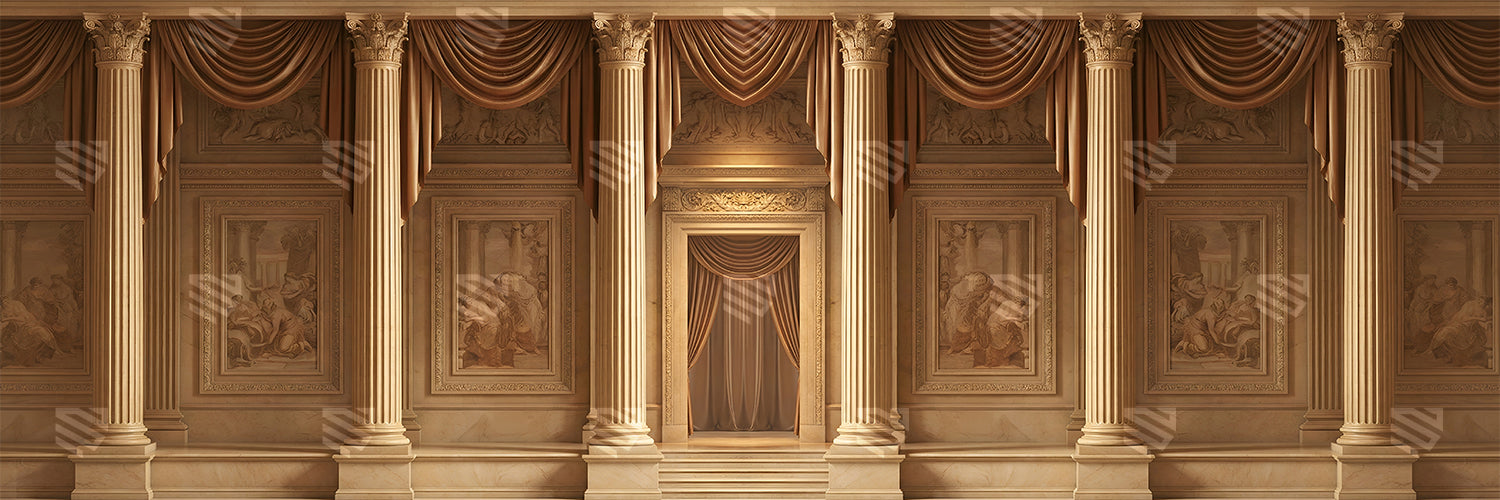Royal Golden Draped Hall Backdrop