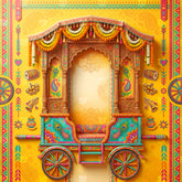 Royal Wedding Cart Decor Backdrop