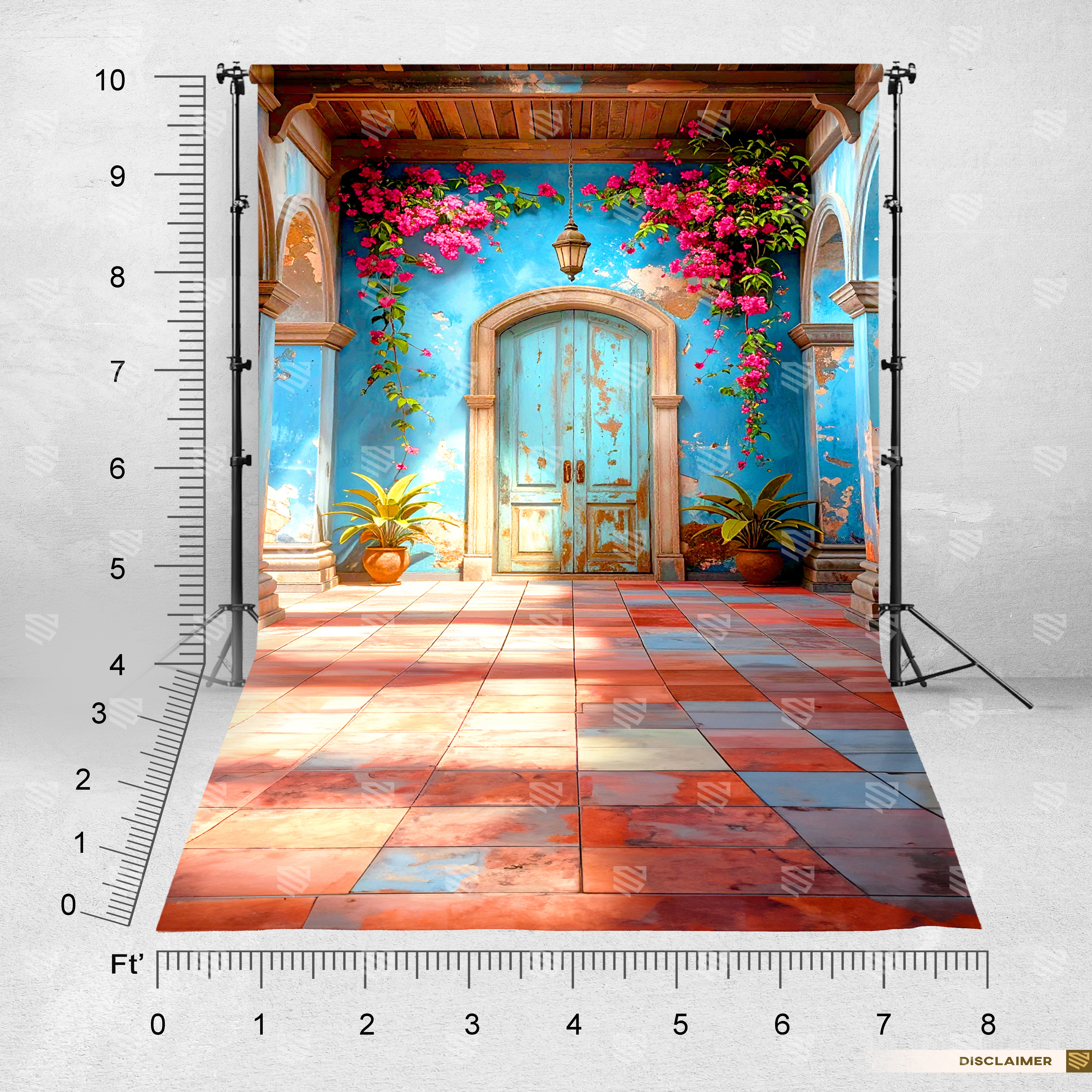 Rustic Blue Courtyard Charm