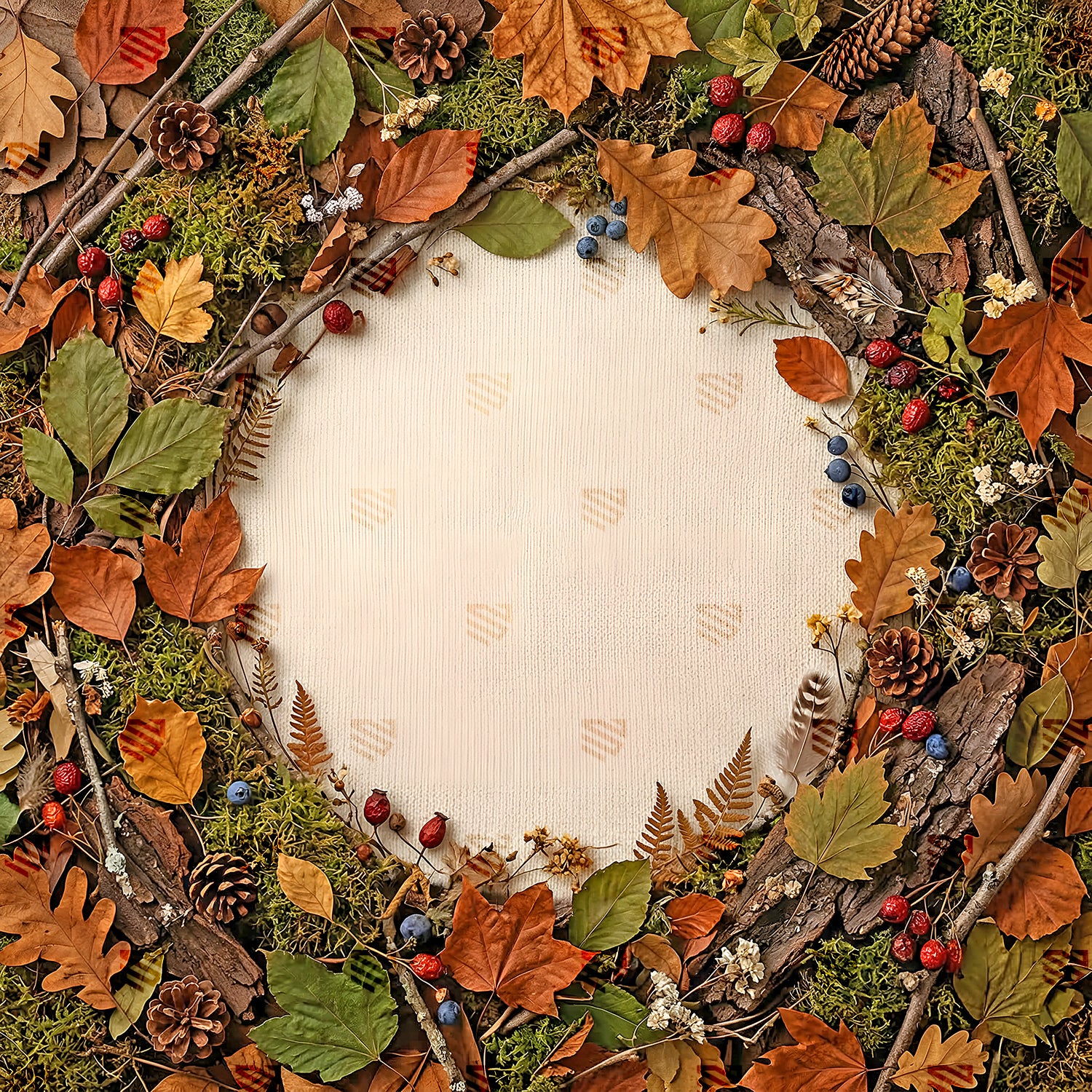 Rustic Fall Forest Frame - Newborn photography backdrop