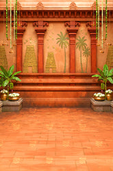 Sacred Gopuram Courtyard Backdrop