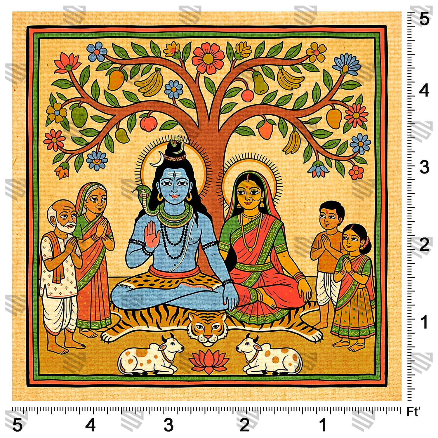 Sacred Shiva Parvati Folk Scene