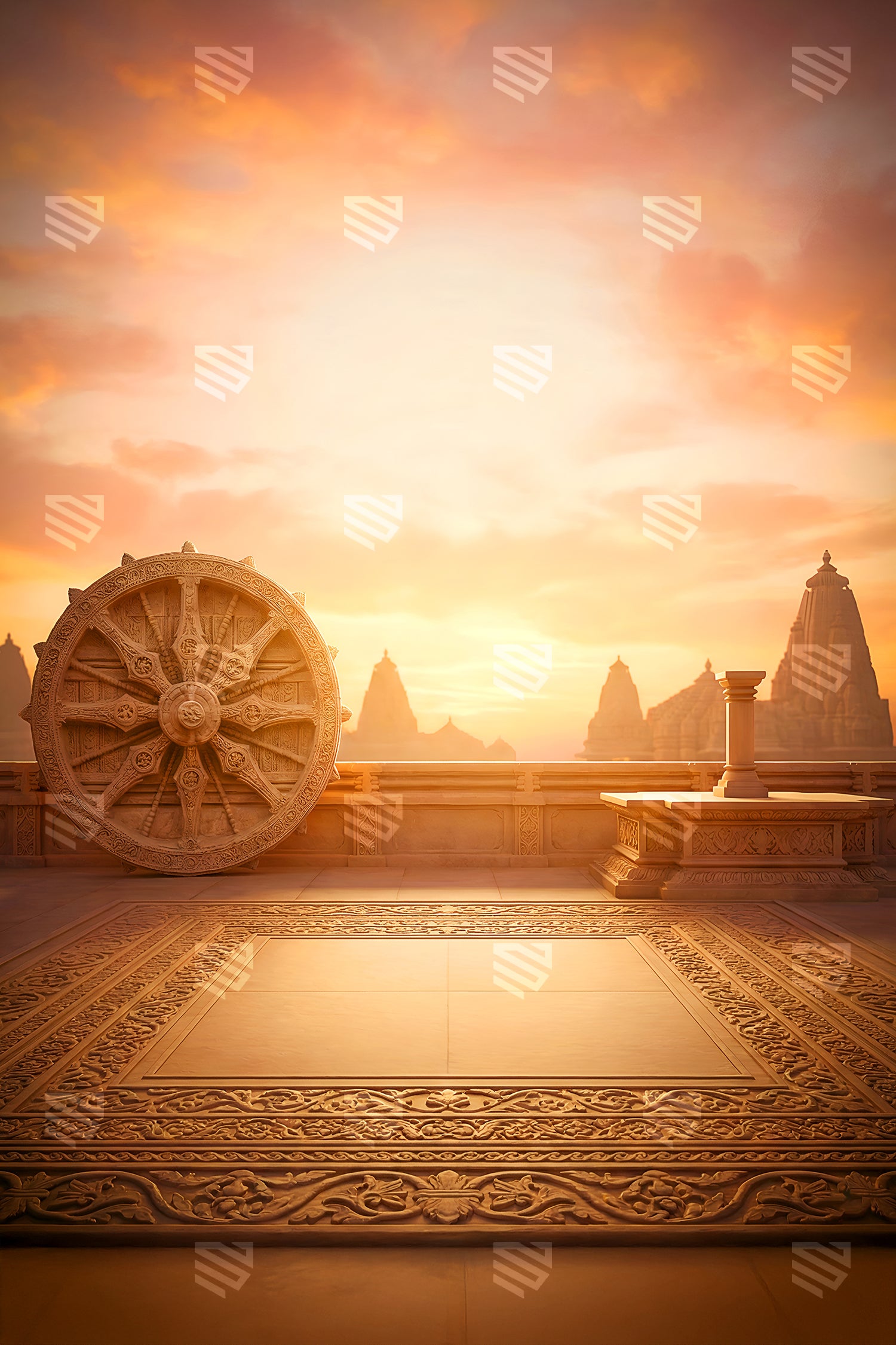 Sacred Wheel Courtyard - Maternity Backdrop