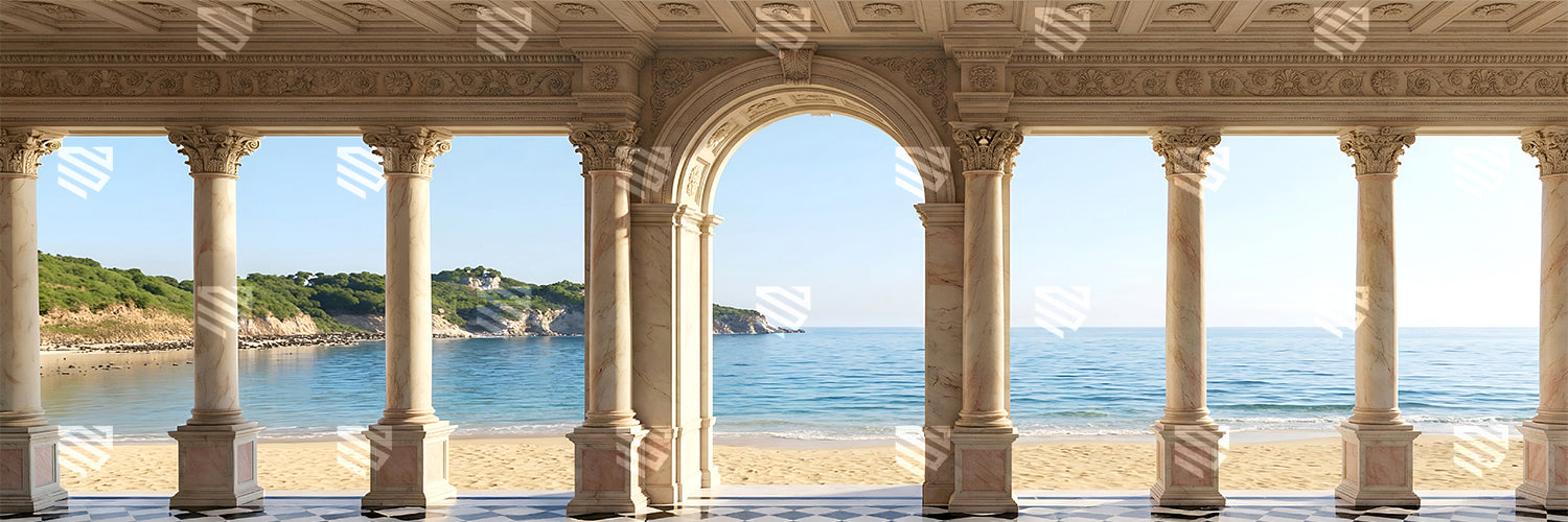 Seaside Palace Arcade View Backdrop