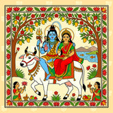 Shiva Parvati Sacred Illustration Backdrop