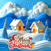 Snowy Christmas Haven Backdrop