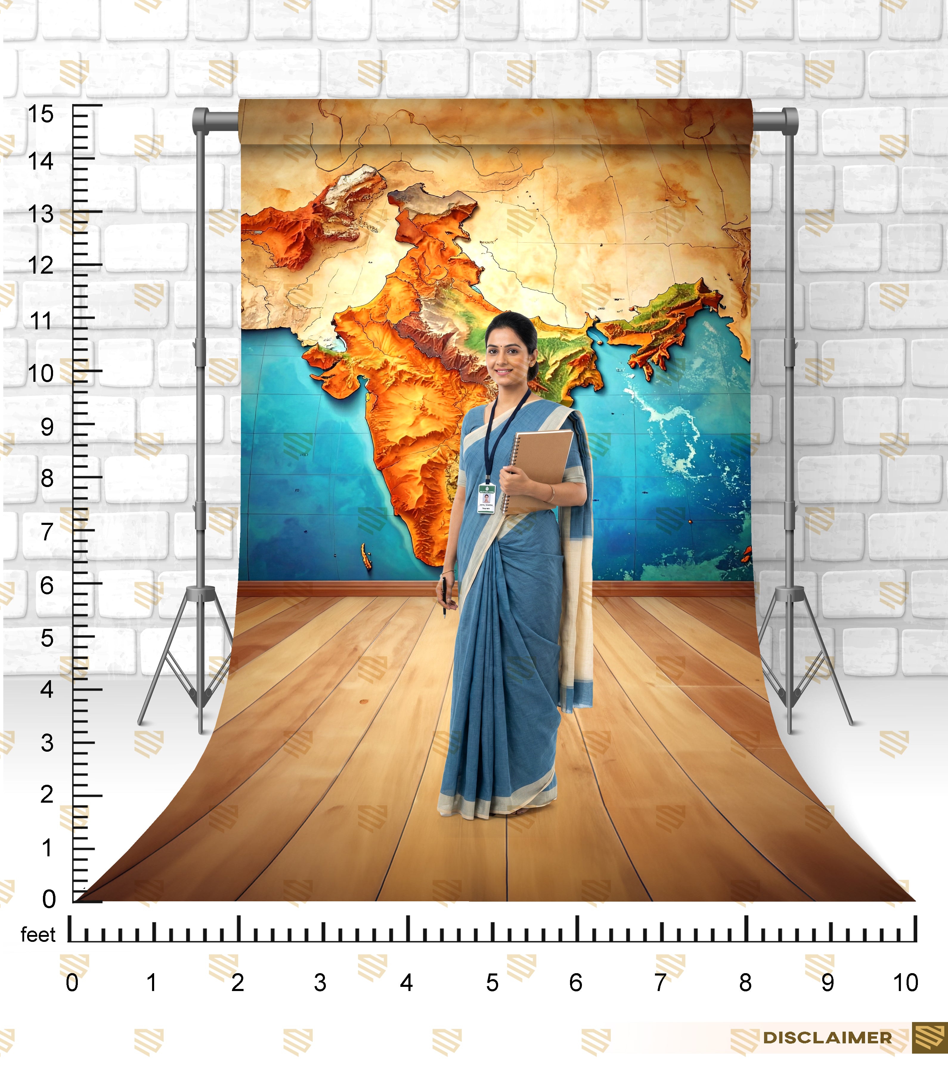 Subcontinent Physical Relief Map