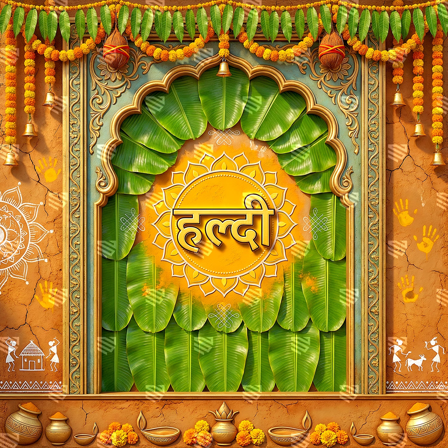 Traditional Haldi Mandap Elegance