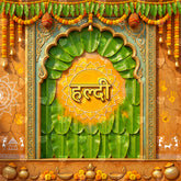 Traditional Haldi Mandap Elegance Backdrop