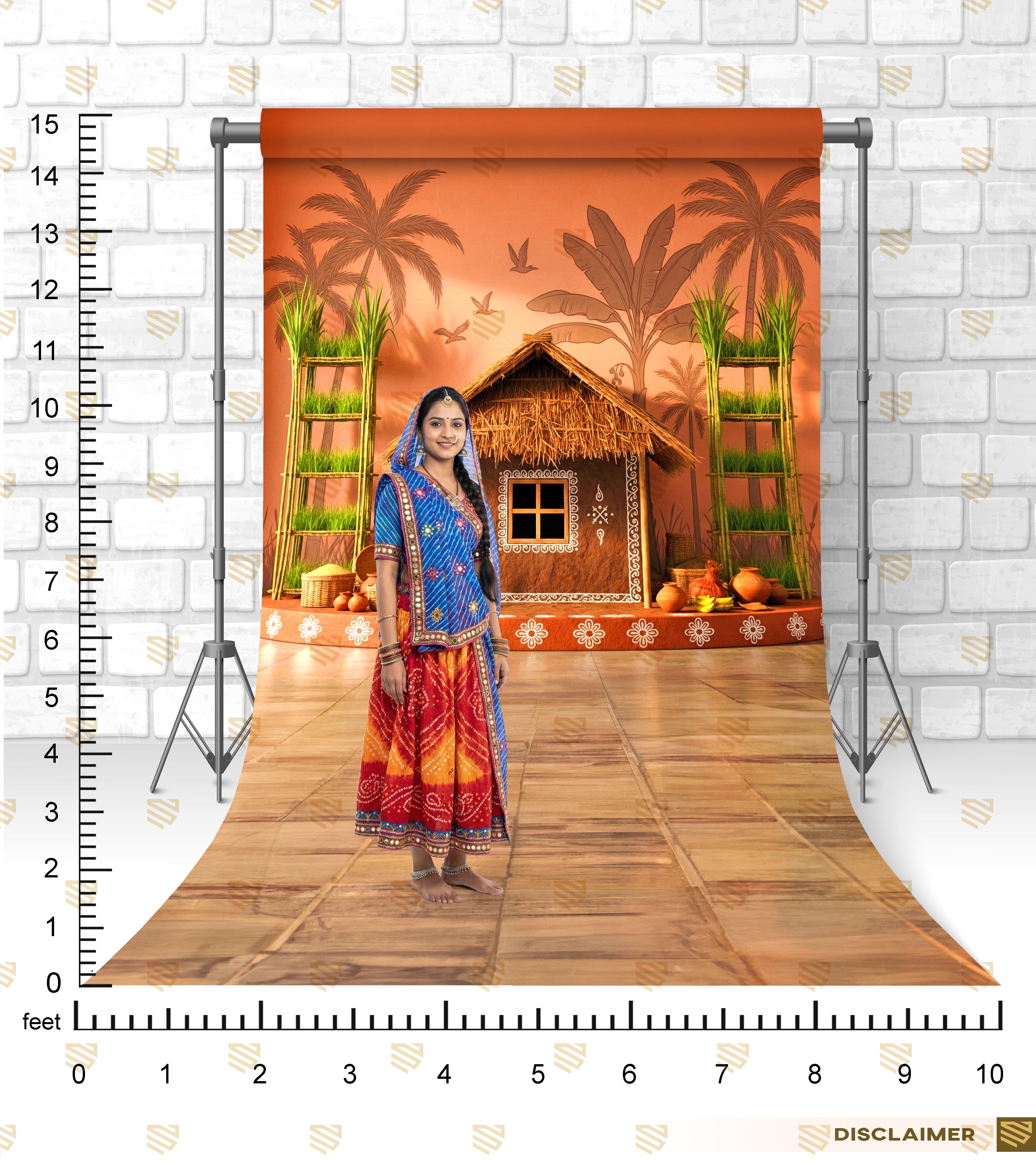 Traditional Village Hut Scene