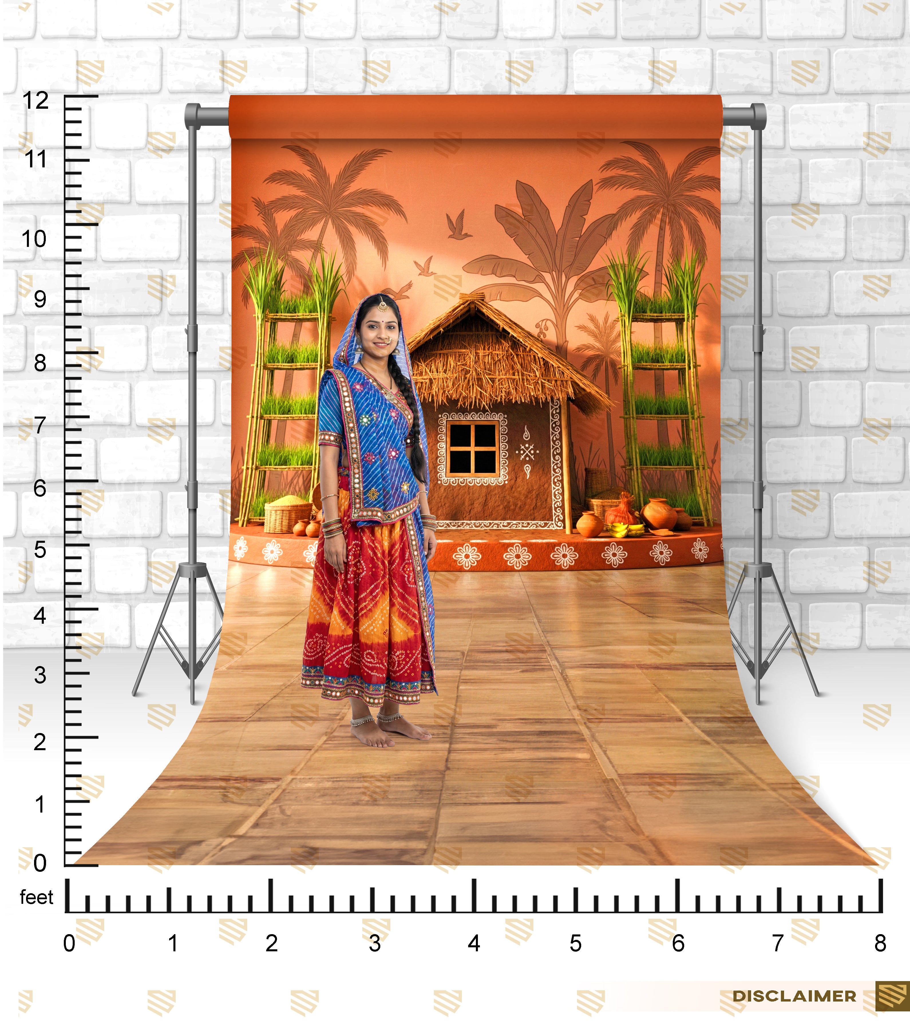 Traditional Village Hut Scene