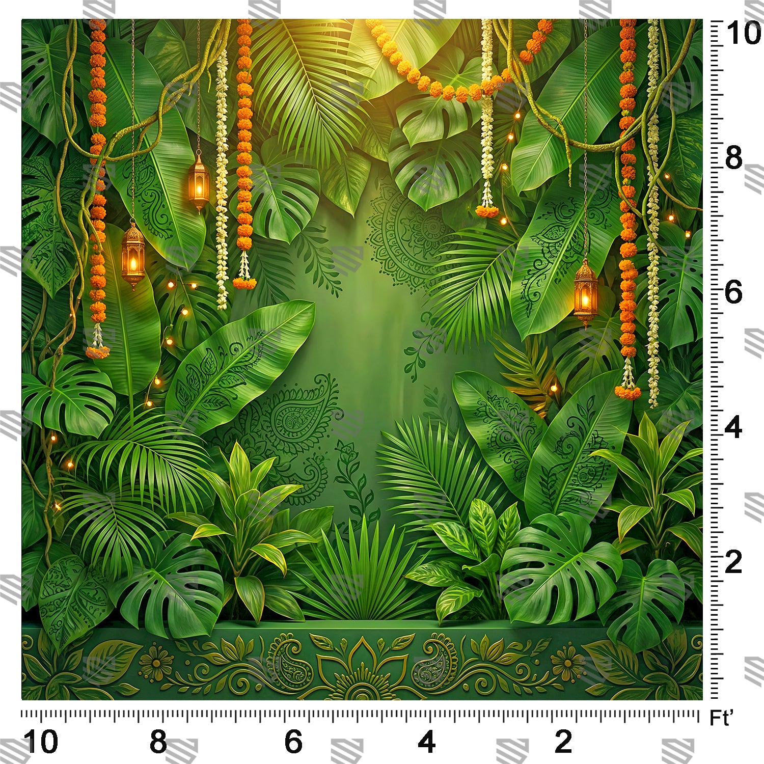 Tropical Emerald Mehndi Garden