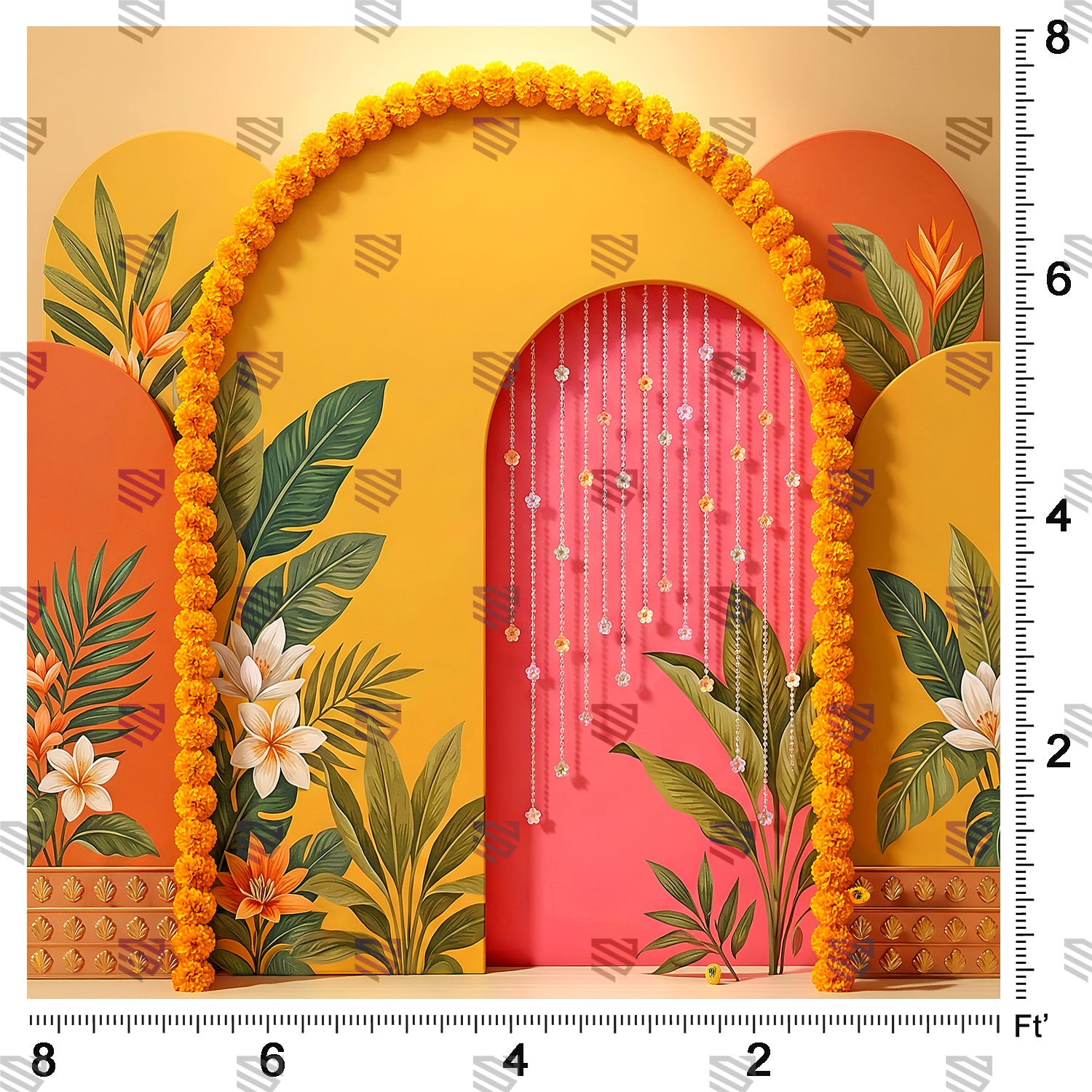 Tropical Marigold Arch Elegance