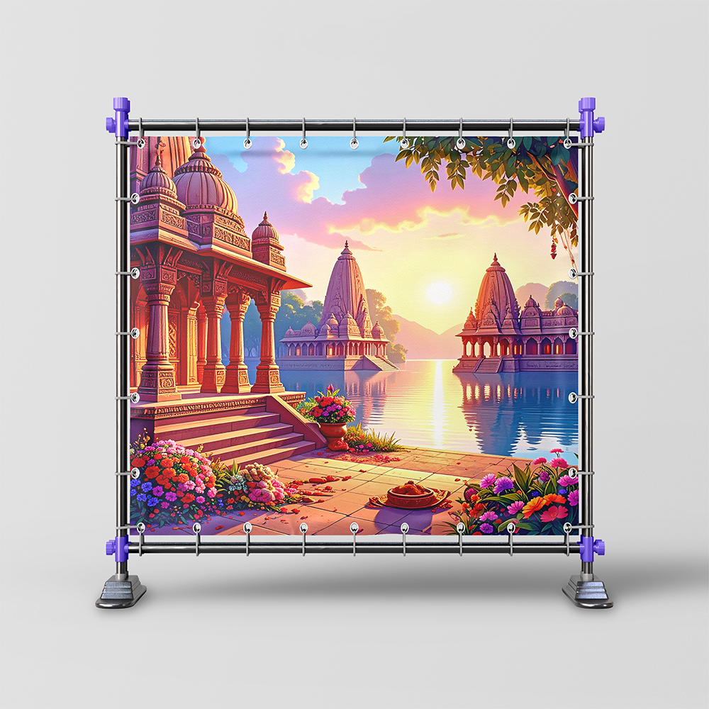 Divine Sunrise by the Temple