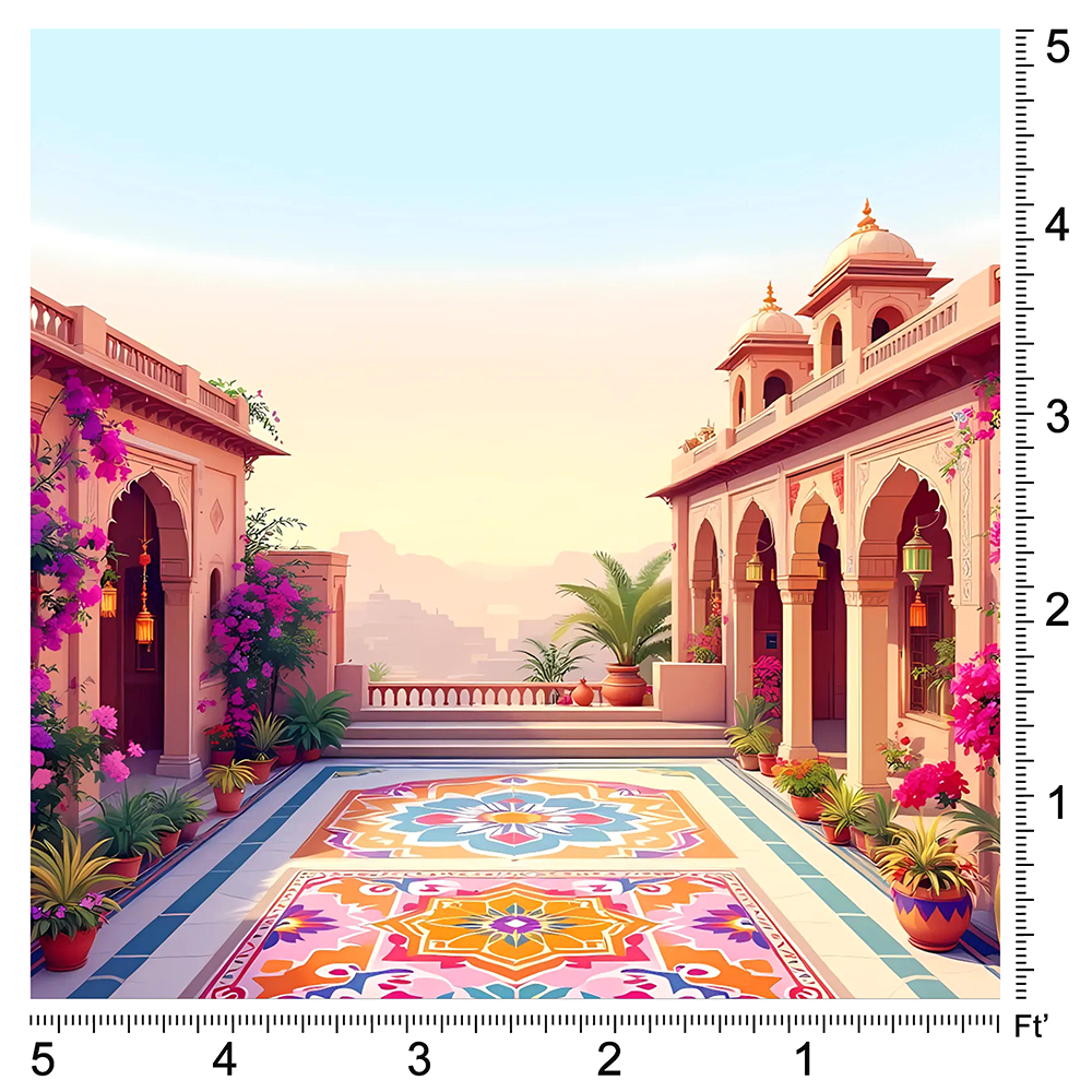 Elegant Courtyard of a Royal Haveli