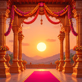 Suryast ke Saath Divya Mandap Backdrop