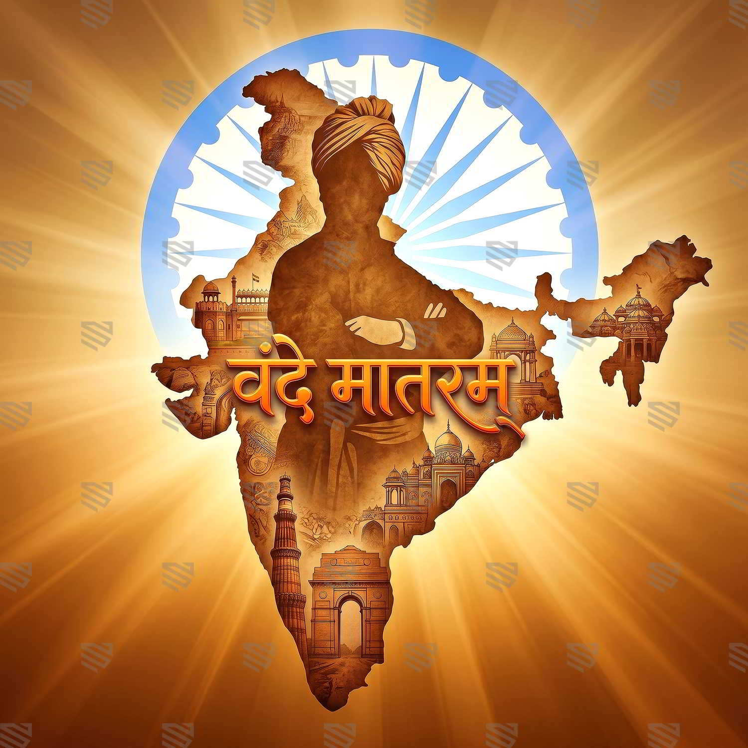 Vande Mataram Dhara Patriotic Backdrop