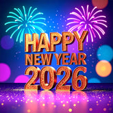 Vibrant New Year Glow Backdrop
