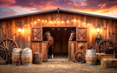 Western Stable Charm Backdrop