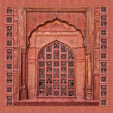 Scarlet Serenity Floral Jaali Backdrop