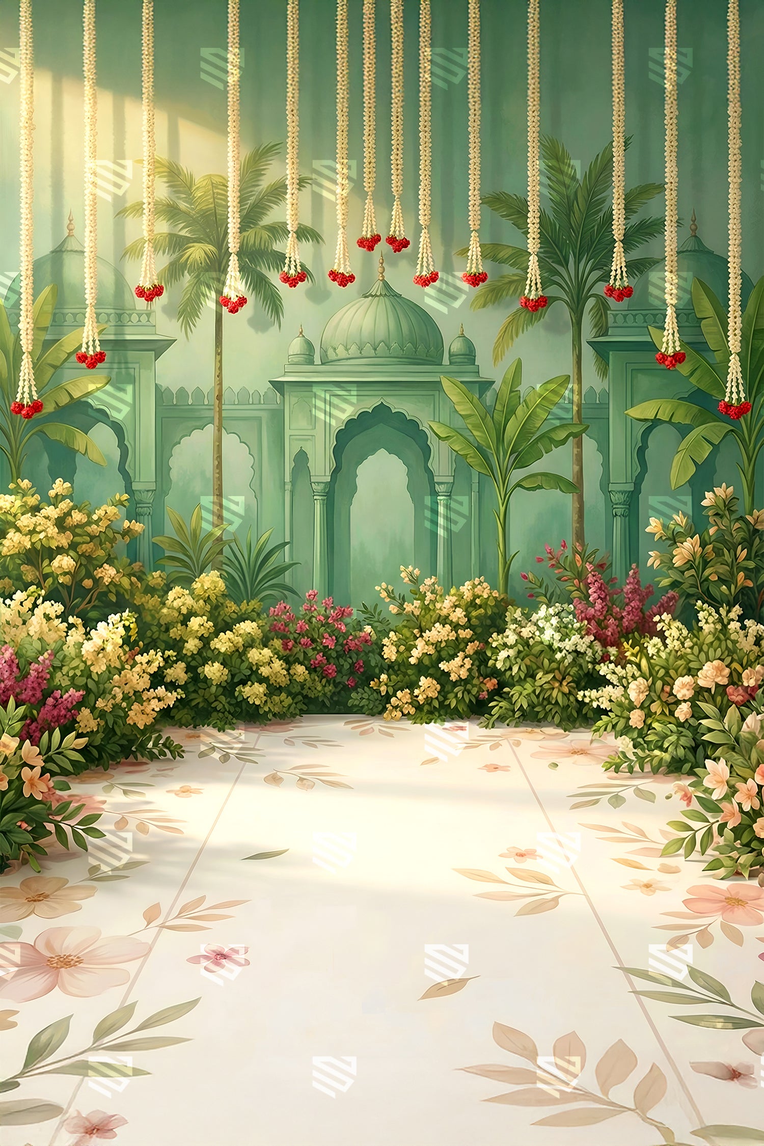 Mughal Garden Elegance - Maternity Backdrop