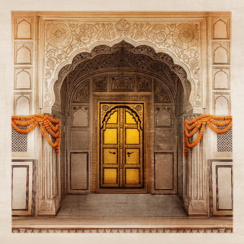 Golden Grace – Royal Entrance with Marigold Charm