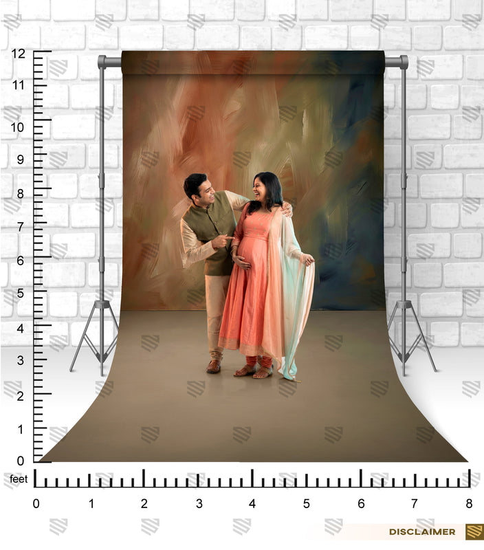 Abstract Earthtone Harmony - Maternity Backdrop