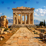 Ancient Greek Temple Ruins Backdrop