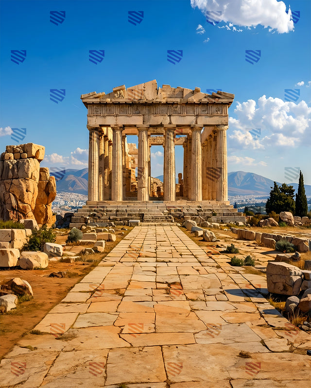 Ancient Greek Temple Ruins - Podcast Backdrop