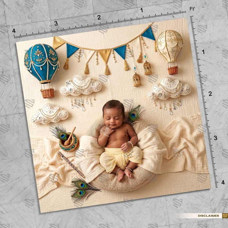 Balloon Sky Journey Newborn Baby Photography Backdrop