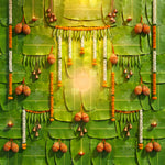 Banana Leaf Haldi Festive Backdrop