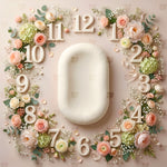 Blush Floral Baby Milestone Backdrop