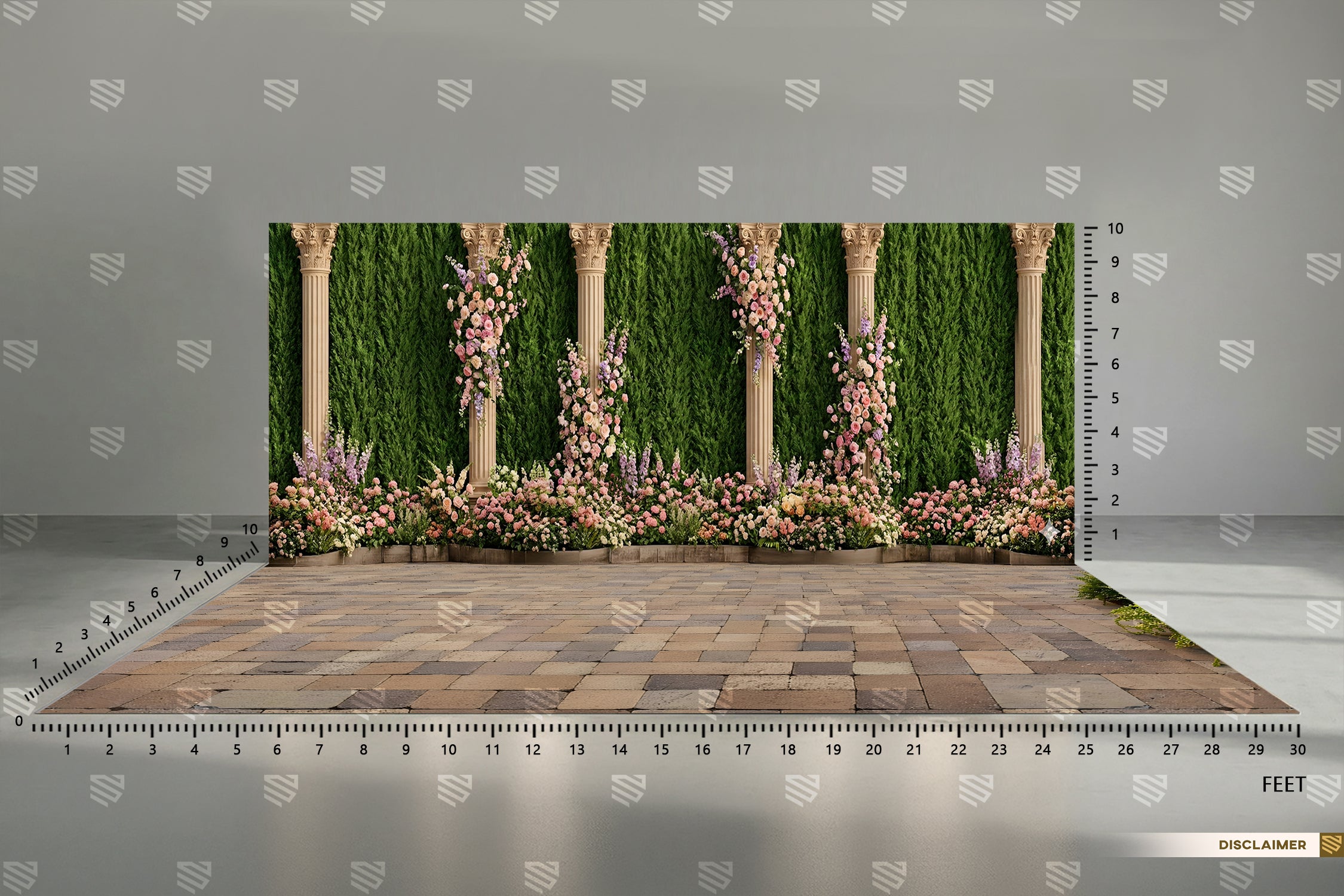 Blush Garden Floral Colonnade Backdrop