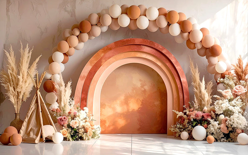 Boho Sunset Arch - Baby photoshoot Backdrop