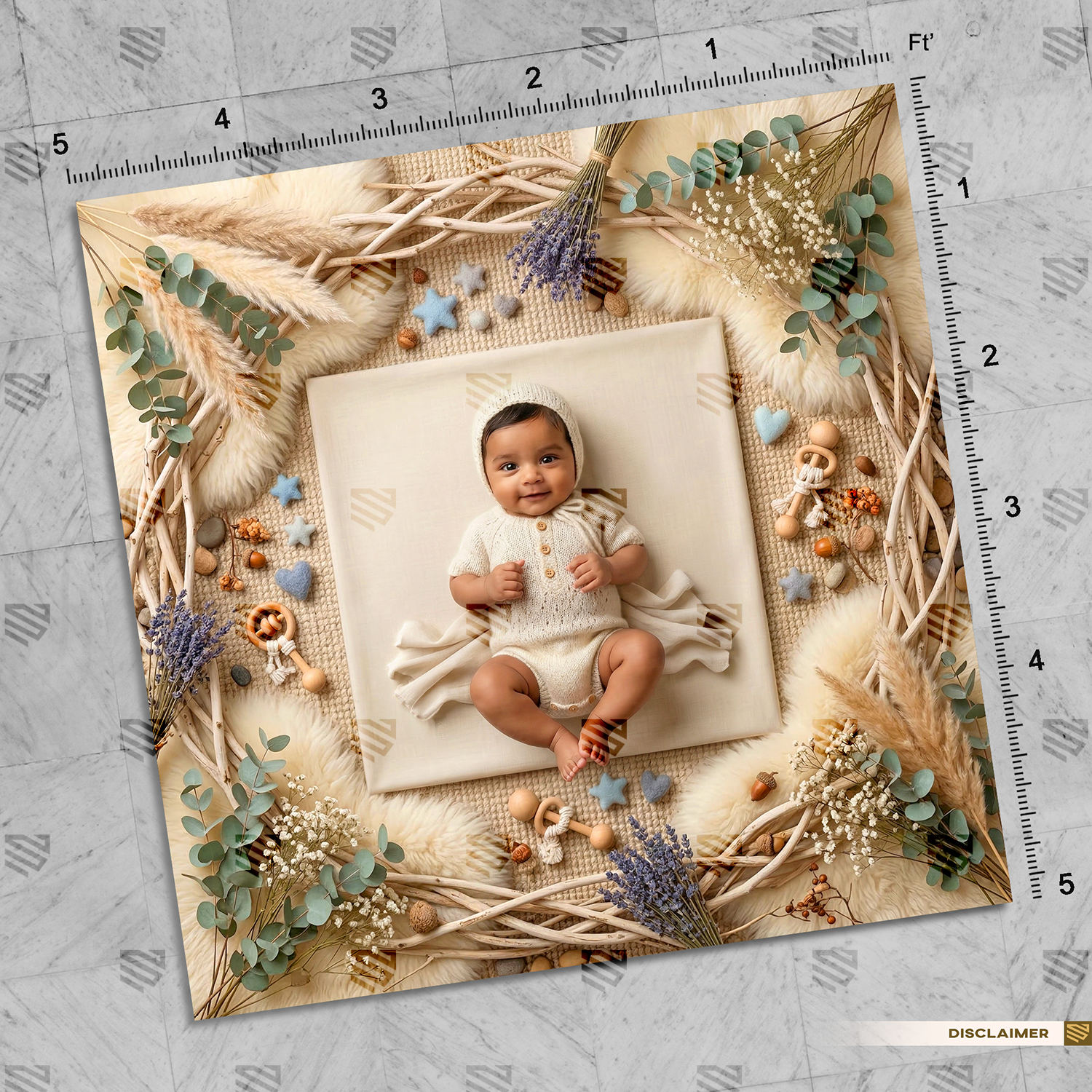 Boho Bliss Newborn Frame - Newborn photography backdrop