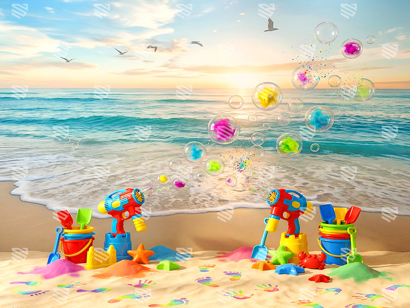 Bubble Beach Bliss - Baby photoshoot Backdrop