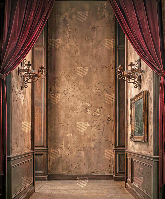 Burgundy Velvet Passage Photography Backdrop for Studio Shoots