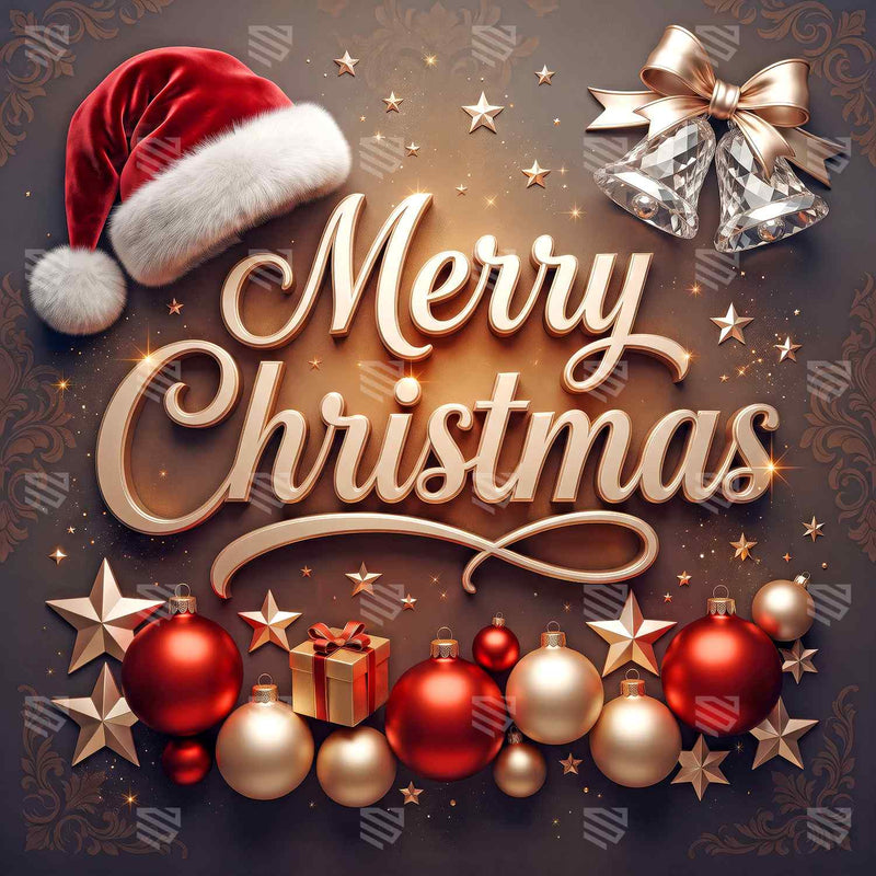 Champagne Gold Christmas Charm Photography Backdrop