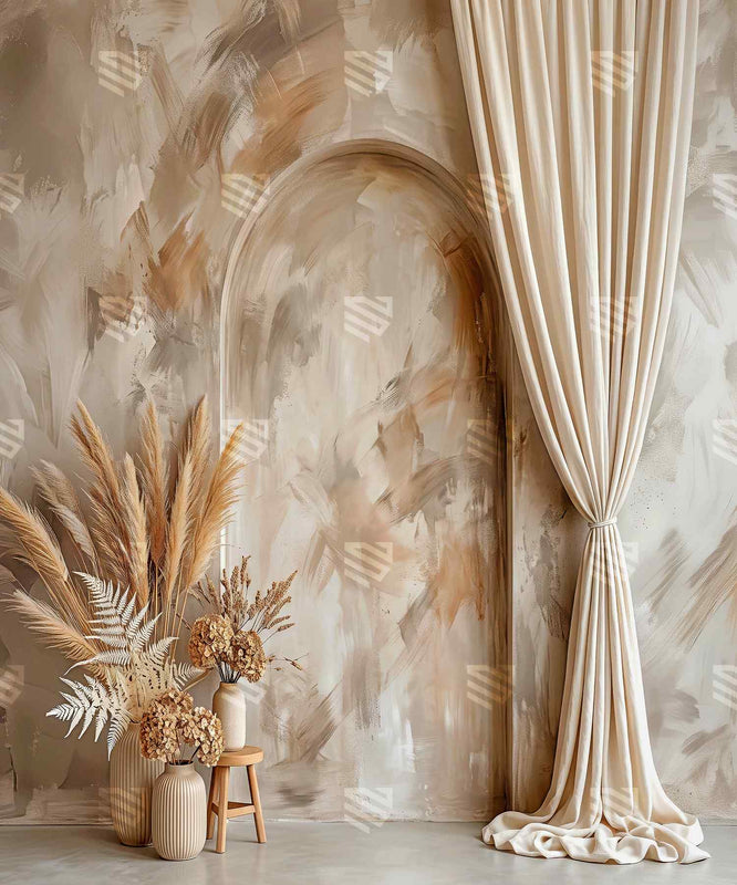 Champagne Silk Cascade Photography Backdrop for Studio Shoots