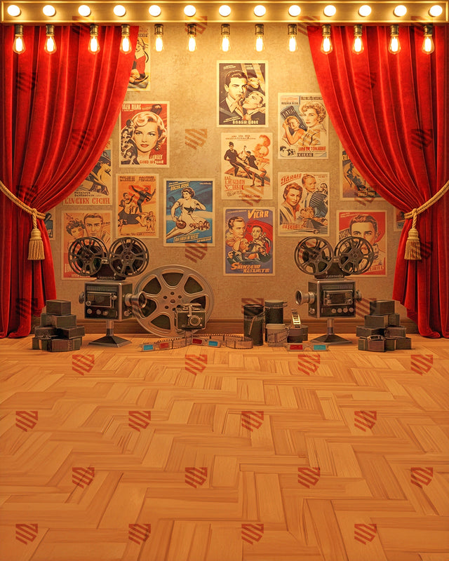 Classic Vintage Cinema Hall - Podcast Backdrop