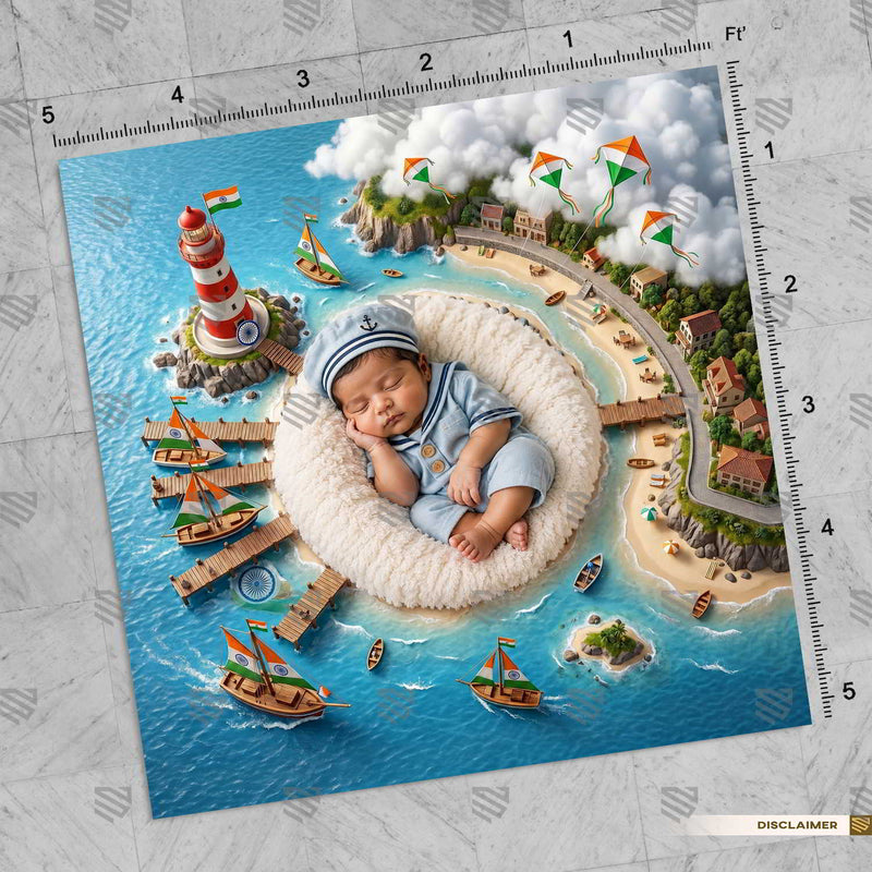Coastal Lighthouse Escape 15 August Newborn Baby Backdrop