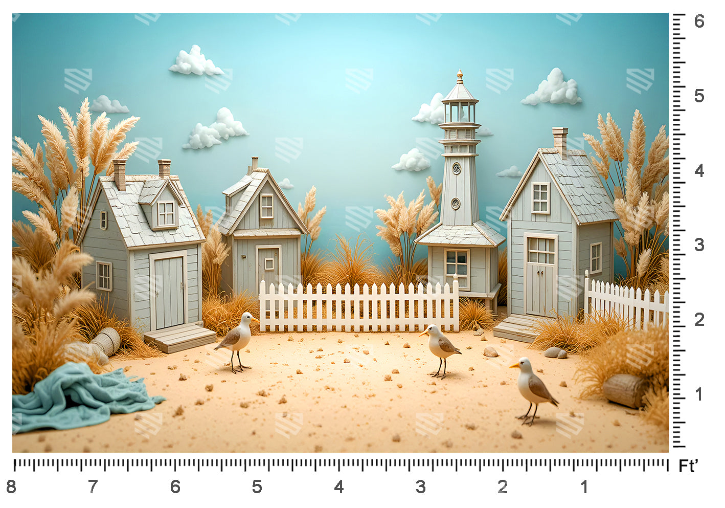 Coastal Breeze Haven - Baby photoshoot Backdrop