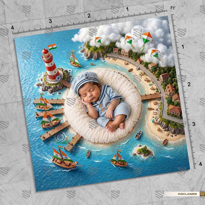 Coastal Lighthouse Escape 15 August Newborn Baby Backdrop