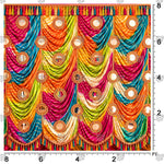Vibrant wedding backdrop for Haldi ceremony decoration