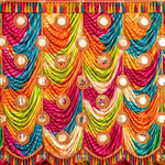 Colorful Draped Haldi Decoration Backdrop
