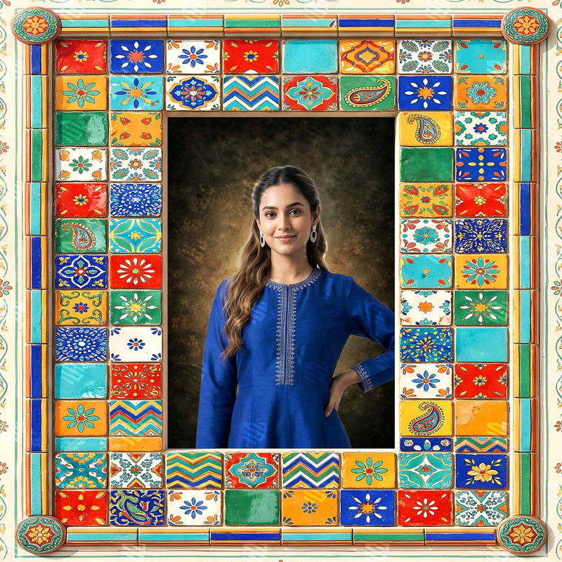 Colorful Tile Open Frame Studio Photography Backdrop