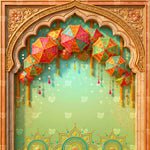 Colorful Parasol Celebration Arch Backdrop