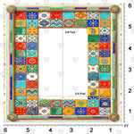 Colorful tile-inspired background for studio portraits