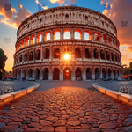 Colosseum at Golden Sunset Backdrop