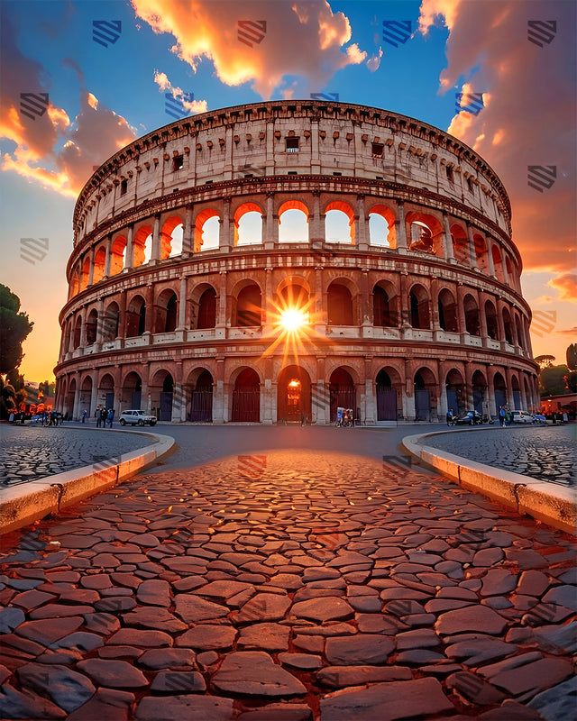 Colosseum at Golden Sunset - Podcast Backdrop